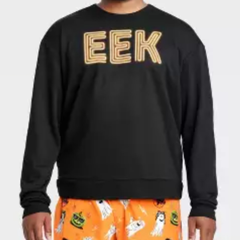 Hyde & EEK Men's Fleece Lined Crewneck Sleep Shirt Size XXL Glow in Dark NWT